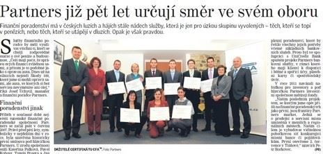 Článek věnovaný výročí ve čtvrtečním tisku