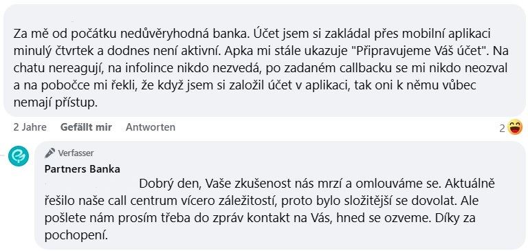Příklad komunikace na SoMe