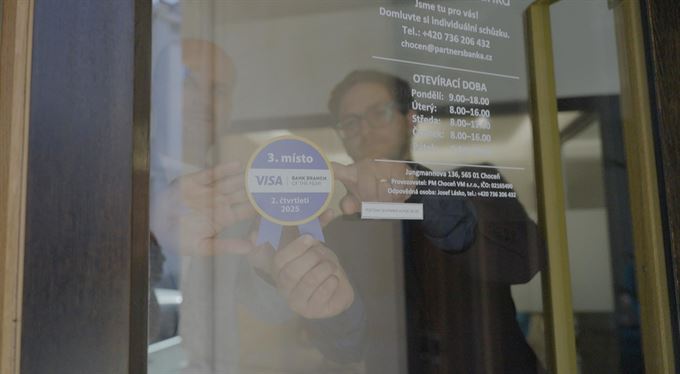 Partners Banka v Chocni převzala „bronz“ v soutěži Visa Bank Branch of the Year